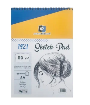 Alex Schoeller Sketch Pad Spiralli Eskiz Çizim Defteri 90 gr. A4 40 yp.