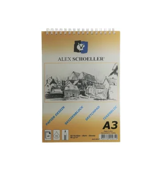 Alex Schoeller Spiralli Eskiz Çizim Defteri 90 gr. A3 60 yp.