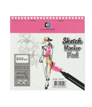 Alex Schoeller Spiralli Sketch Marker Defteri Pad 200 gr. 15x15 cm. 40 yp.