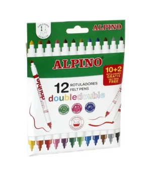 Alpino Çift Yönlü Keçeli Kalem 12 Renk