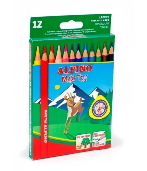 Alpino Maxi Tri Üçgen Jumbo Kalın Kuru Boya 12 Renk