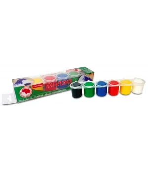 Alpino Tempera Guaj Boya Seti 6 Renk x 25 ml.