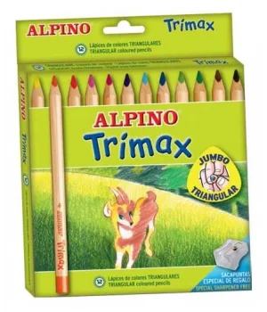 Alpino Trimax Üçgen Jumbo Kuru Boya 12 Renk