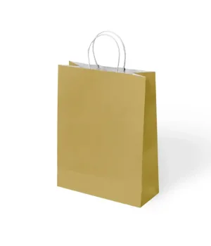 Altın Büküm Saplı Kraft Çanta 25x31cm