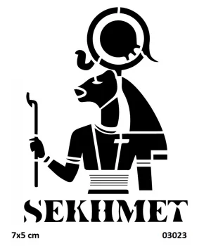 Antik Mısır Tanrı Sekhmet Geçici Dövme Şablonu