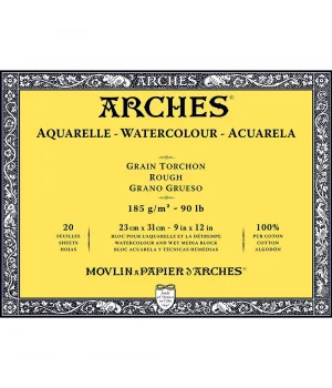 Arches Sulu Boya Defteri Blok Rough - Kalın Doku 185 gr. 23x31 cm. 20 Yaprak