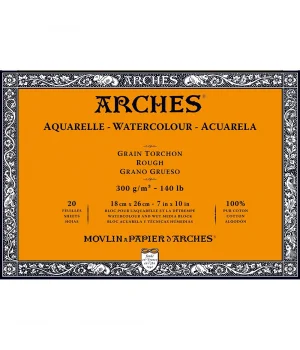 Arches Sulu Boya Defteri Blok Rough - Kalın Doku 300 gr. 18x26 cm. 20 Yaprak