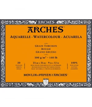 Arches Sulu Boya Defteri Blok Rough - Kalın Doku 300 gr. 23x31 cm. 20 Yaprak