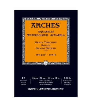 Arches Sulu Boya Defteri Blok Rough - Kalın Doku 300 gr. 26x36 cm. 12 Yaprak