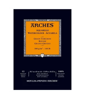 Arches Sulu Boya Defteri Blok Rough - Kalın Doku 300 gr. 29x42 cm. 12 Yaprak