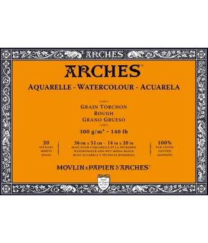 Arches Sulu Boya Defteri Blok Rough - Kalın Doku 300 gr. 36x51 cm. 20 Yaprak