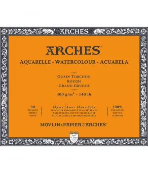 Arches Sulu Boya Defteri Blok Rough - Kalın Doku 300 gr. 41x51 cm. 20 Yaprak
