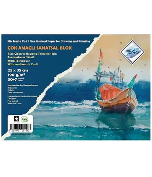 Art Liva Resim Defteri Fon Kartonlu 25x35 190 Gr.30+5+2 Kraft Yp. (SD-110)