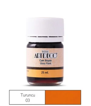 Artdeco Cam Vitray Boyası 25 ml. 03 TURUNCU