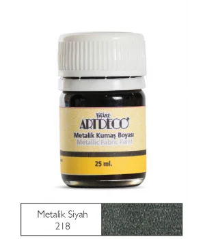 Artdeco Metalik Kumaş Boyası 218 Siyah