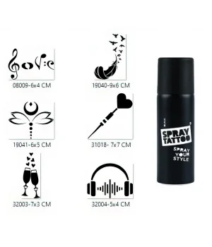 Aşk Ve Kuşlar Sprey Dövme Seti Spray Tatto