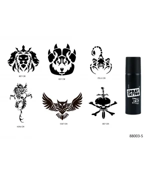 Aslan Ve Ejderha Geçici Sprey Dövme Seti Spray Tatto