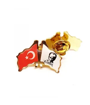 Atatürk-Bayrak  Çiftli Rozet
