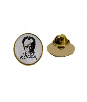 Atatürk İmzalı Yuvarlak Rozet (15 mm)