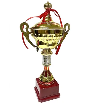 Avessa 523-B Kapaklı Gold Kaplama Kupa 40 Cm