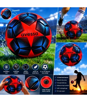 Avessa Estrella Futbol Topu 12 Panel Kırmızı