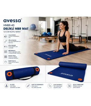 Avessa Hnbr-40 Delikli Nbr Mat 1,5 Cm Mavi