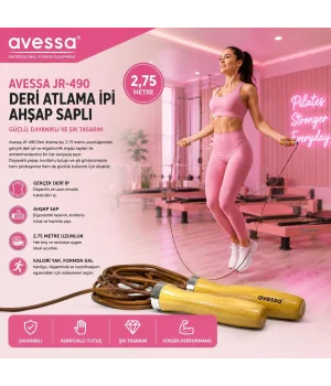 Avessa Jr-490 Ahşap Saplı Deri Atlama İpi