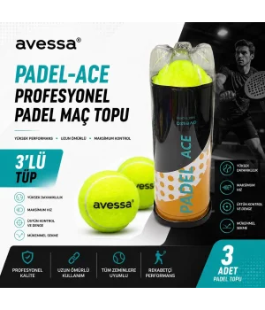 Avessa Padel-Ace Profesyonel Padel Maç Topu 3lü