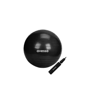 Avessa Pilates Topu 55 cm Siyah Pompalı