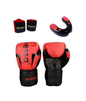 Avessa Ring-308 Boks Eldiveni Kırmızı 8 Oz Set