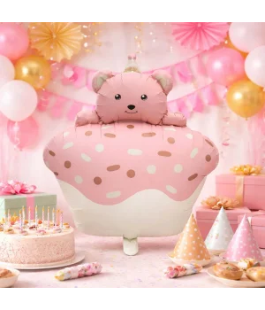 Ayıcık Figürlü Cupcake Şekilli Folyo Balon