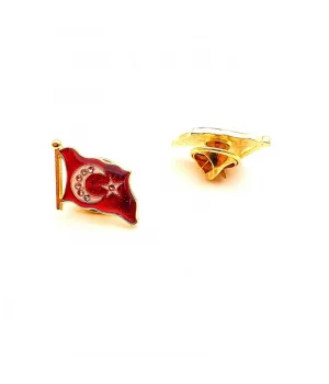 Ayyıldız Taşlı Bayrak Rozeti (30 lu)
