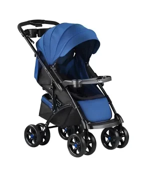 Babyhope Polo Bebek Arabası Kırçıllı Mavi BH-609