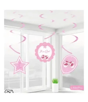 Babyshower Kız Sarkıt Süs 6lı