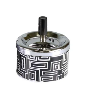 Bas-Çevir Metal Hazneli Siyah Beyaz Çizgiler 9cm