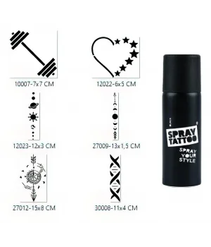 Bel Ve Kol Modelleri Sprey Dövme Seti Spray Tatto