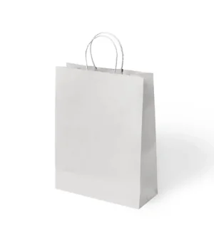 Beyaz Büküm Saplı Kraft Çanta 25x31cm