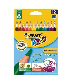 Bic Evolution Jumbo Üçgen Kuru Boya 12 Renk Karton Kutu (8297356)