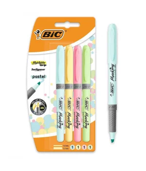 Bic Marking Highlighter Grip İşaretleme Kalemi Seti 4 Renk Pastel Renkler