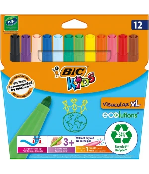 Bic Visa Yıkanabilir Jumbo Keçeli Kalem 12 Renk (8922233)