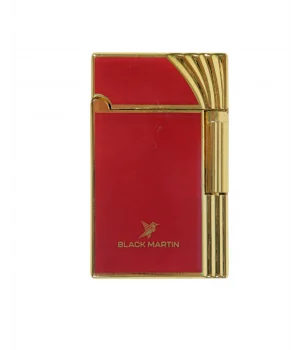 Black Martin Soft Flame Çakmak Bordo-Gold BM444 - Parmida