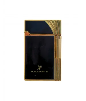 Black Martin Soft Flame Çakmak Siyah-Gold BM442 - Parmida
