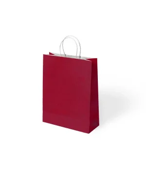 Bordo Büküm Saplı Kraft Çanta 15x20cm