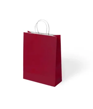 Bordo Büküm Saplı Kraft Çanta 18x24cm