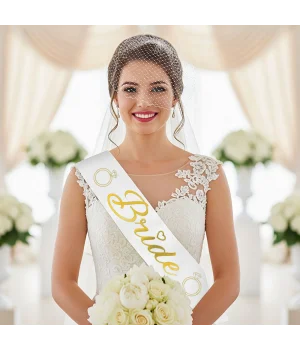 Bride Baskılı Varaklı Lüks Kuşak - Altın-