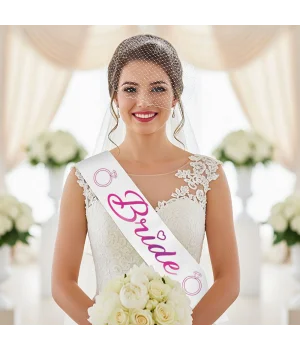 Bride Baskılı Varaklı Lüks Kuşak -Fuşya-