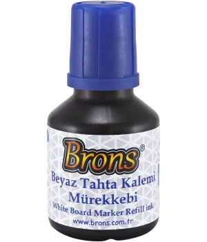 Brons Beyaz Tahta Kalemi Mürekkebi 30 cc. Mavi