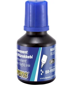 Brons Permanent Marker Mürekkebi 30 cc. MAVİ
