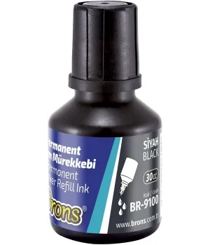 Brons Permanent Marker Mürekkebi 30 cc. SİYAH