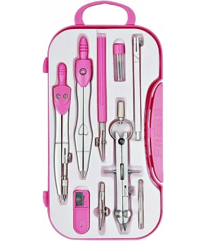 Brons Trilinli Metal Pergel Seti PEMBE